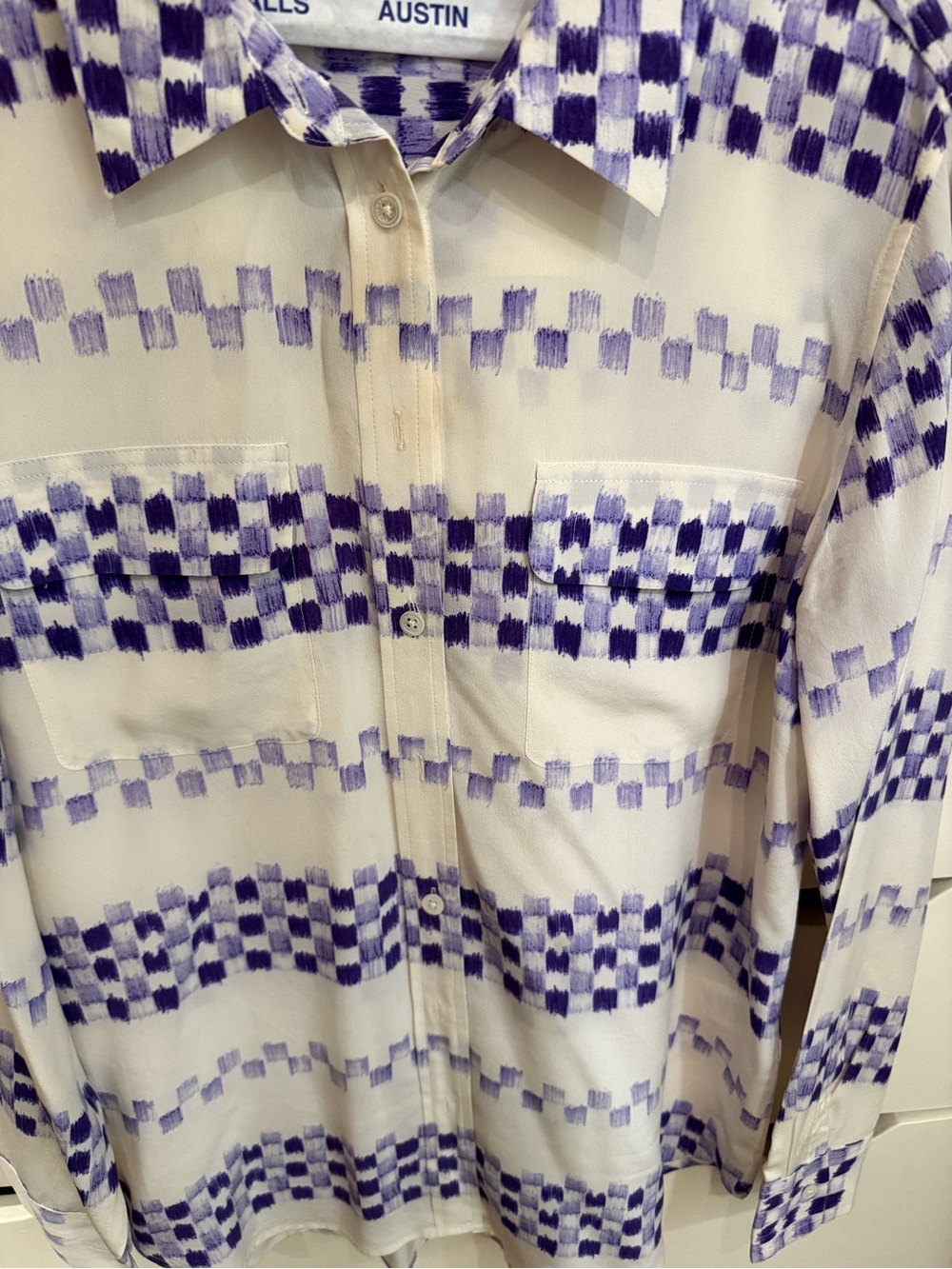 Equipment Silk Checkered Button-Down Shirt